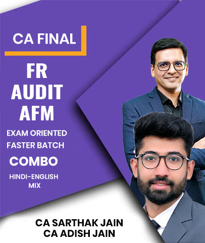 CA Final FR, Audit and AFM Exam Oriented Faster Batch Combo By CA Sarthak Jain and CA Adish Jain
- Zeroinfy