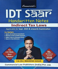 CA Final IDT SAAR Class Notes By CA Mahesh Gour
