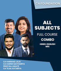 CA Foundation All Subjects Full Course Combo By CA Harshad Jaju, CA Harish Mathariya, Prof Raj Awate and CA Tejal Katariya
