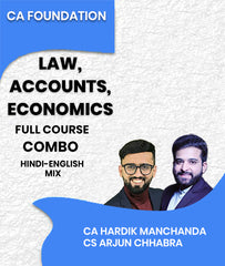 CA Foundation Law, Accounts and Economics Full Course Combo By CA Hardik Manchanda and CS Arjun Chhabra - Zeroinfy
