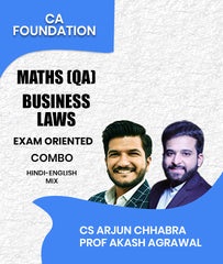 CA Foundation Maths (QA) and Business Law Exam Oriented Combo By CS Arjun Chhabra and Prof Akash Agrawal