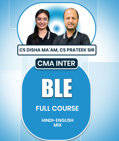 CMA Inter Business Laws And Ethics (BLE) Full Course By CS Disha Ma'am and CS Prateek Sir