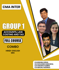 CMA Inter Group 1 Accounts, Law, Costing and Tax Full Course Combo By CA Bishnu Kedia, CA Shivangi Agrawal, CA Gourav Kabra and CA Nikunj Goenka