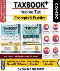 CA Inter New Scheme TAXBOOK + (INCOME TAX - PRACTICE and CONCEPTS) By CA Sharad Bhargava - Zeroinfy
