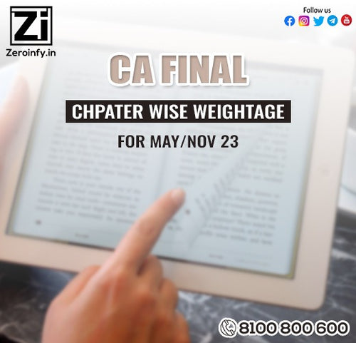 CA Final Chapter wise weightage for Nov 23 Attempt