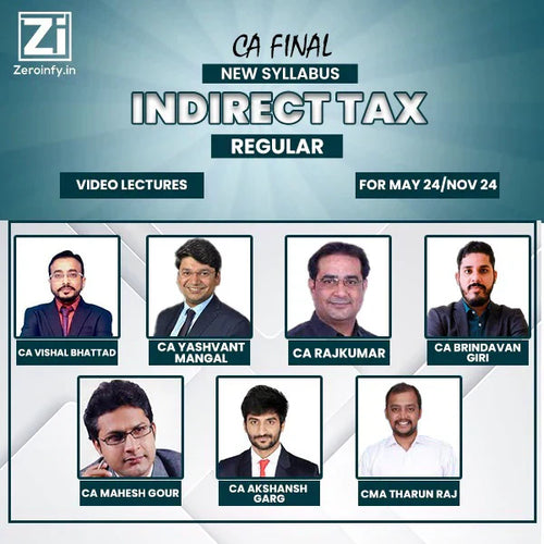 CA Final Indirect Tax Laws Video Lectures For Jan 26/May 26/Sep 26