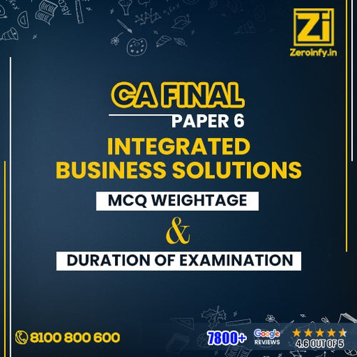 CA Final Paper 6: Integrated Business Solutions MCQ Weightage and Duration of Examination