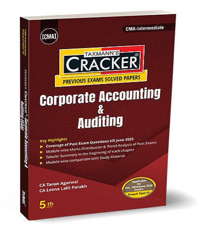 CMA Inter 2022 Syllabus Corporate Accounting and Auditing Cracker By Tarun Agarwal and Leena Lalit Parakh