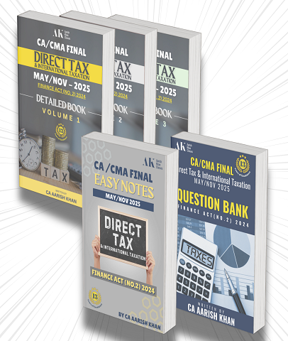 CA Inter Direct Tax (DT) Colored Easy Notes and Question Bank Combo By CA Aarish Khan - Zeroinfy