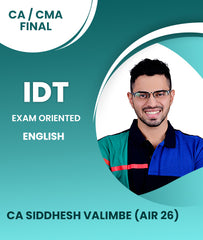 CA / CMA Final Indirect Tax (IDT) Exam Oriented Batch In English By CA Siddhesh Valimbe (Air 26) - Zeroinfy