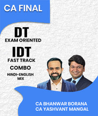 CA Final DT Exam-Oriented and IDT Fast Track Combo By CA Bhanwar Borana and CA Yashvant Mangal - Zeroinfy