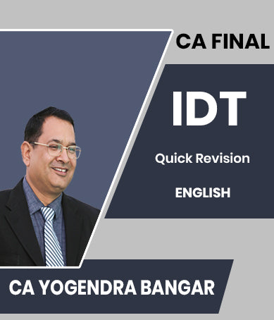 CA Final Indirect Tax (IDT) Quick Revision In English By CA Yogendra Bangar