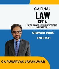 CA Final SET A Law SPOM S'LAW'G OVERS Multicolored Handwritten Summary Book By Punarvas Jayakumar