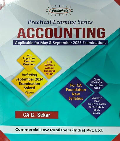 CA Foundation Accounting Practical Learning Series By CA G Sekar