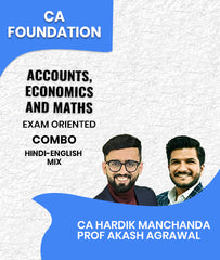 CA Foundation Accounts, Economics and Maths Exam Oriented Combo By CA Hardik Manchanda and Prof Akash Agrawal