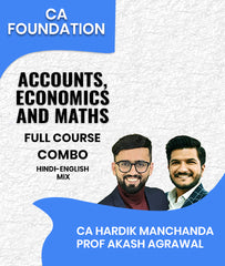 CA Foundation Accounts, Economics and Maths Full Course Combo By CA Hardik Manchanda and Prof Akash Agrawal