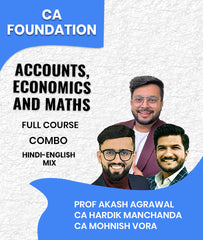 CA Foundation Accounts, Economics and Maths Full Course Combo By Prof Akash Agrawal, CA Hardik Manchanda and CA Mohnish Vora
