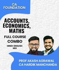 CA Foundation Accounts, Economics and Maths Full Course Combo By Prof Akash Agrawal and CA Hardik Manchanda