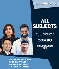 CA Foundation All Subjects Full Course Combo By CA Anshul Agrawal, Prof Raj Awate, CA Harshad Jaju and CA Tejal Katariya