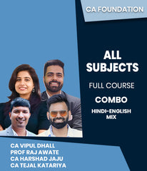 CA Foundation All Subjects Full Course Combo By CA Vipul Dhall, Prof Raj Awate, CA Harshad Jaju and CA Tejal Katariya