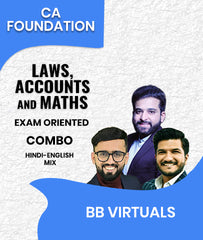CA Foundation Law, Accounts and Maths Exam Oriented Combo By BB Virtuals