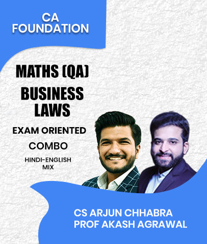 CA Foundation Maths (QA) and Business Law Exam Oriented Combo By CS Arjun Chhabra and Prof Akash Agrawal