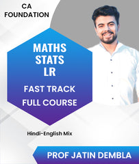 CA Foundation Maths, Stats, LR Fast Track Full Course By Prof Jatin Dembla - Zeroinfy