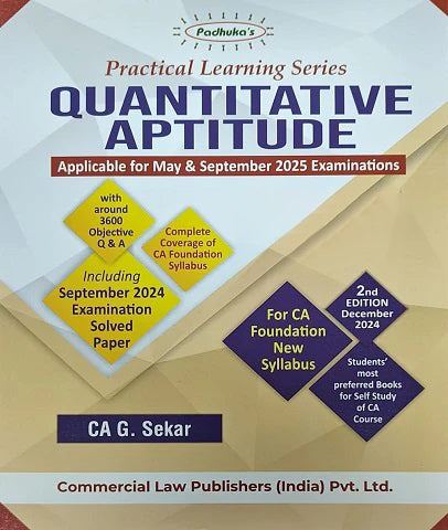 CA Foundation Quantitative Aptitude Padhuka By CA G Sekar and CA B Saravana Prasath