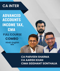 CA Inter Adv Accounts, Income Tax and CMA Full Course Combo By CA Parveen Sharma and CA Aarish Khan, CIMA Siddhant Sonthalia - Zeroinfy