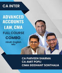 CA Inter Adv Accounts, Law and Costing Full Course Combo By CA Parveen Sharma, CA Amit popli and CIMA Siddhant Sonthalia - Zeroinfy