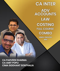 CA Inter Adv Accounts, Law and Costing Full Course Combo By CA Parveen Sharma, CA Amit popli and CIMA Siddhant Sonthalia - Zeroinfy