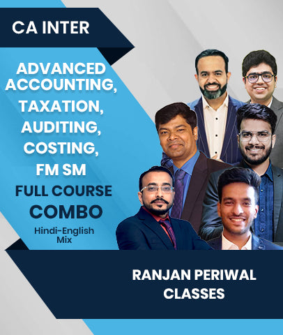 CA Inter Advanced Accounting, Taxation, Auditing, Costing, FM SM Full Course Combo By Ranjan Periwal Classes