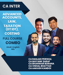 CA Inter Advanced Accounts, Law, Taxation (DT IDT) and Costing Full Course Combo By CA Ranjan Periwal, CA Mayank Saraf, CA Bhanwar Borana, CA Vishal Bhattad and CA Aakash Kandoi - Zeroinfy