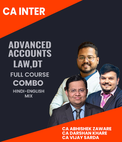 CA Inter Advanced Accounts, Law and DT Full Course Combo By CA Abhishek Zaware, CA Darshan Khare and CA Vijay Sarda - Zeroinfy