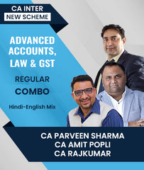 CA Inter New Scheme Advanced Accounts, Law and GST Regular Combo By CA Parveen Sharma, CA Amit Popli and CA RajKumar - Zeroinfy