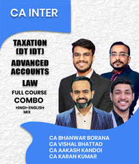 CA Inter Taxation (DT IDT), Advanced Accounts and Law Full Course Combo By CA Bhanwar Borana, CA Vishal Bhattad, CA Aakash Kandoi and CA Karan Kumar - Zeroinfy