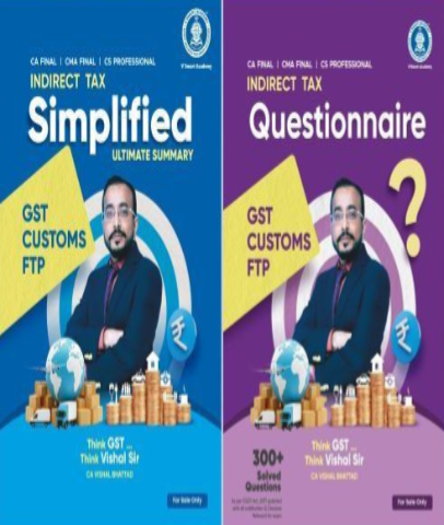 CA Final Indirect Tax (IDT) Simplified Book Set and Questionnaire Combo By CA Vishal Bhattad - Zeroinfy