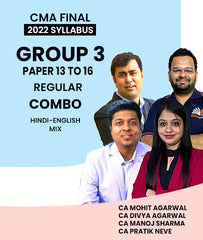 CMA Final 2022 Syllabus PAPER 13 TO 16 Group 3 Regular Combo By MEPL Classes CA Mohit Agarwal, CA Divya Agarwal, CA Manoj Sharma and CA Pratik Neve - Zeroinfy