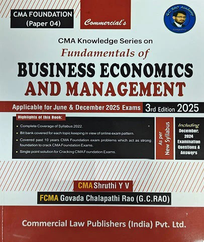 CMA Foundation 2022 Syllabus Knowledge Series On Business Economics and Management By G C Rao