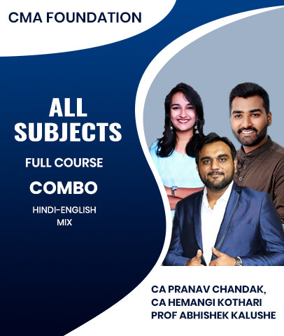 CMA Foundation All Subjects Full Course Combo By CA Pranav Chandak, CA Hemangi Kothari and Prof Abhishek Kalushe
- Zeroinfy