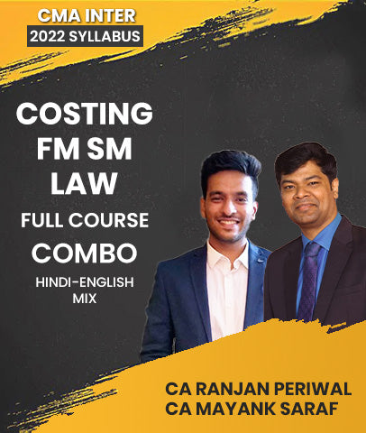 CMA Inter 2022 Costing, FM SM and Law Full Course Combo By CA Ranjan Periwal and CA Mayank Saraf - Zeroinfy