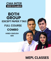 CMA Inter 2022 Syllabus Both Group Full Course Combo (Except Paper 7 Tax) By MEPL Classes