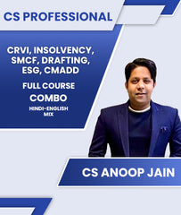 CS Professional CRVI, INSOLVENCY, SMCF, DRAFTING, ESG and CMADD Full Course Combo By CS Anoop Jain