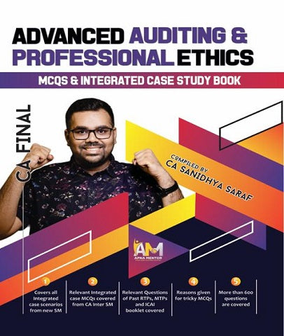 CA Final Audit MCQ and Integrated Case Law Book By CA Sanidhya Saraf - Zeroinfy
