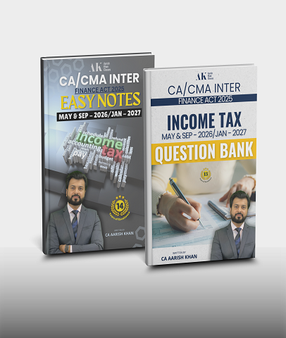 CA Inter Direct Tax (DT) Colored Easy Notes and Question Bank Combo By CA Aarish Khan
