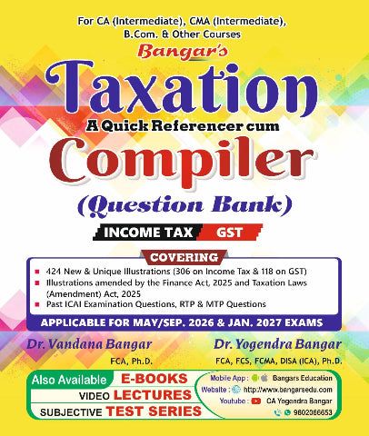 CA Inter Taxation Compiler Question Bank By CA Yogendra Bangar and CA Vandana Bangar - Zeroinfy