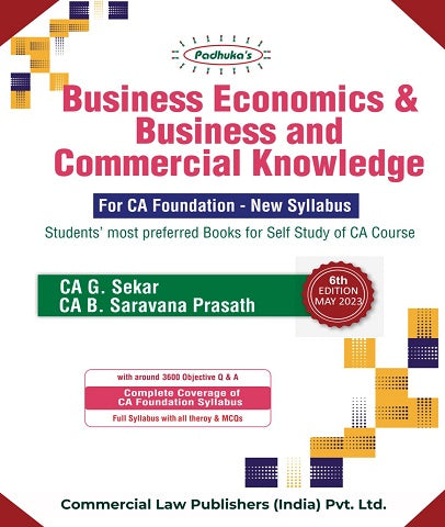 CA Foundation Business Economics and Commercial Knowledge By CA G Sekar and CA B Saravana Prasath - Zeroinfy