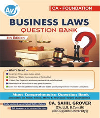 CA Foundation New Scheme Business Laws Question Bank By CA Sahil Grover - Zeroinfy