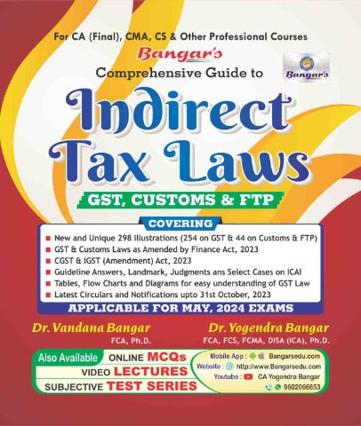 CA Final Indirect Tax (IDT) Guide May 24 By CA Yogendra Bangar and CA Vandana Bangar - Zeroinfy