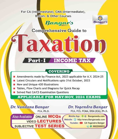 CA Inter Income Tax Guide May 24 By CA Yogendra Bangar and CA Vandana Bangar - Zeroinfy